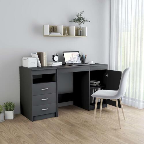 Skrivebord 140x50x76 cm konstrueret træ grå