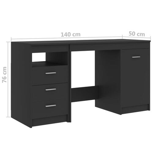 Skrivebord 140x50x76 cm konstrueret træ grå
