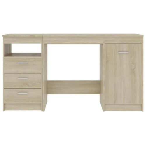 Skrivebord 140x50x76 cm konstrueret træ sonoma-eg