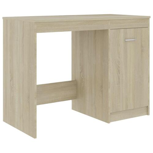 Skrivebord 140x50x76 cm konstrueret træ sonoma-eg