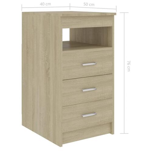 Skrivebord 140x50x76 cm konstrueret træ sonoma-eg