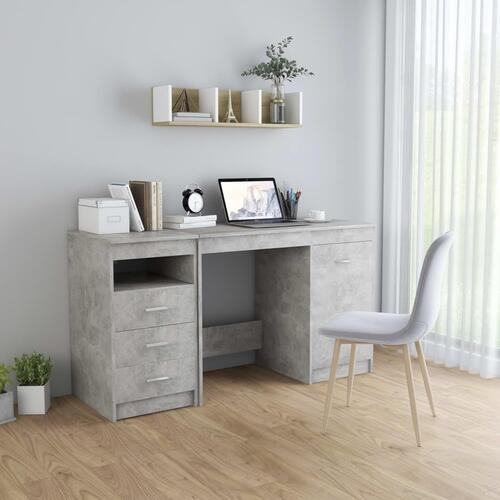 Skrivebord 140x50x76 cm konstrueret træ betongrå