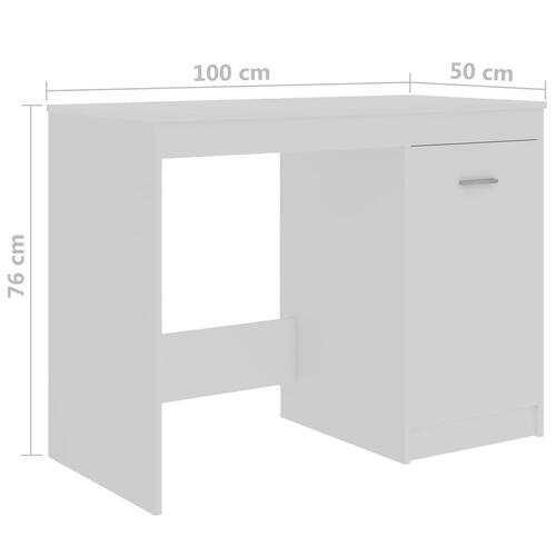 Skrivebord 140x50x76 cm konstrueret træ hvid højglans