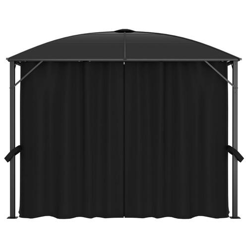 Pavillon med gardiner 300x300x265 cm antracitgrå