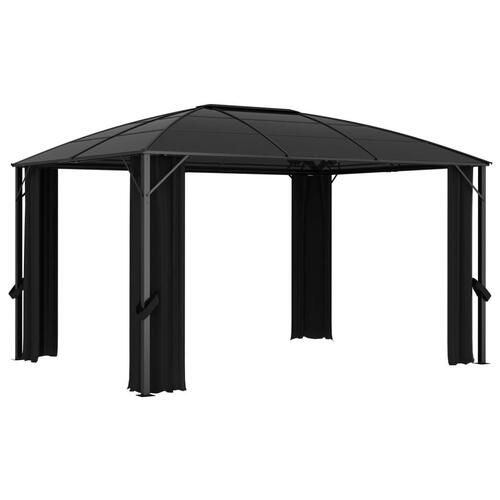 Pavillon med gardiner 400x300x265 cm antracitgrå