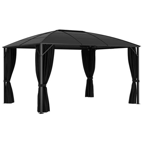 Pavillon med gardiner 400x300x265 cm antracitgrå
