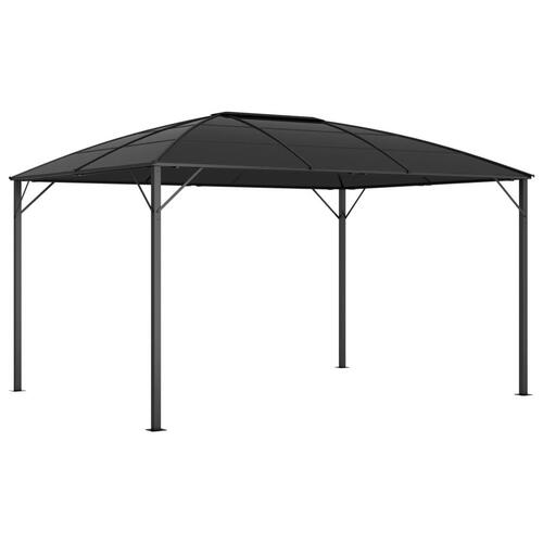Pavillon med gardiner 400x300x265 cm antracitgrå