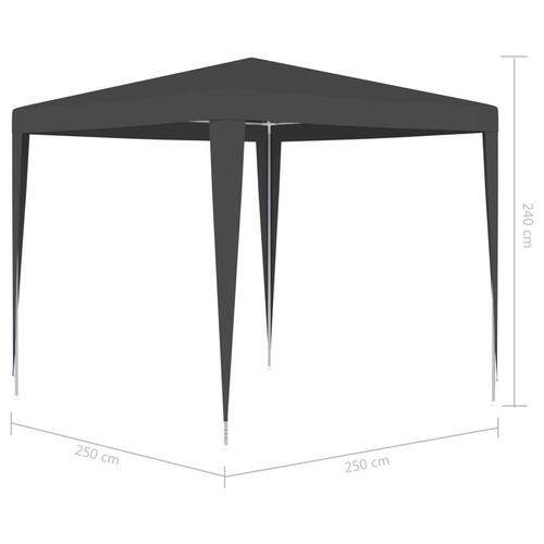 Festtelt 2,5x2,5 m 90 g/m² antracitgrå