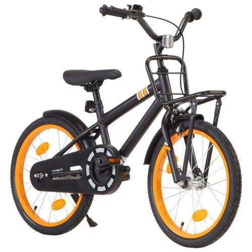 Børnecykel med frontlad 18 tommer sort og orange