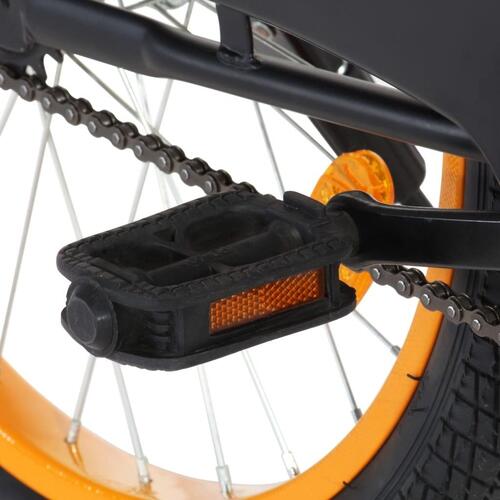 Børnecykel med frontlad 18 tommer sort og orange