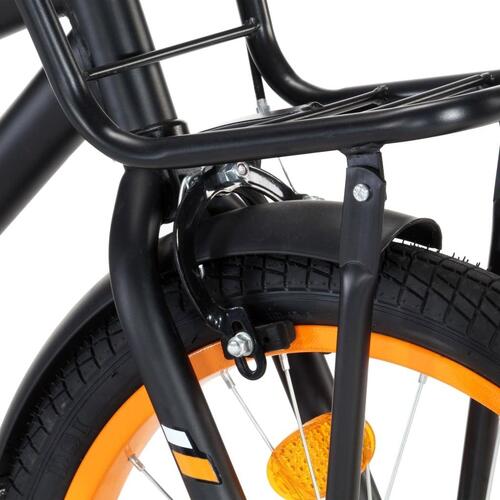 Børnecykel med frontlad 18 tommer sort og orange