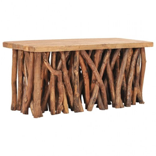 Sofabord 100x40x47,5 cm blandet genbrugstræ og teaktræ