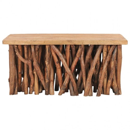 Sofabord 100x40x47,5 cm blandet genbrugstræ og teaktræ