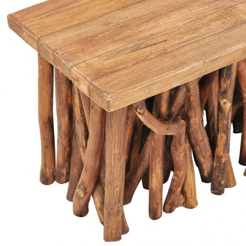 Sofabord 100x40x47,5 cm blandet genbrugstræ og teaktræ