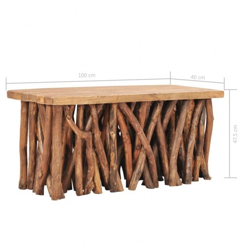 Sofabord 100x40x47,5 cm blandet genbrugstræ og teaktræ