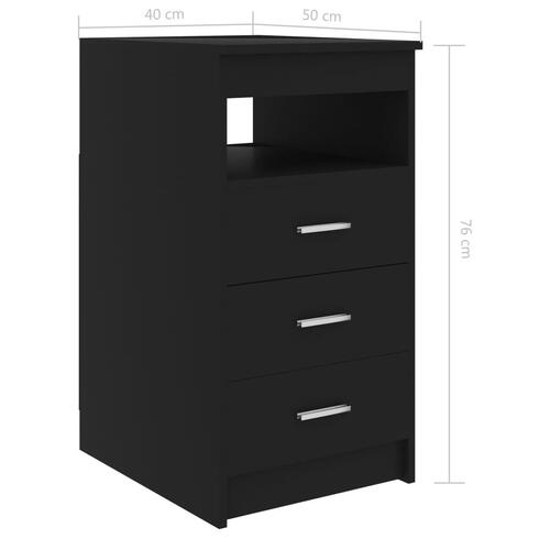 Skrivebord 140x50x76 cm konstrueret træ sort
