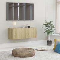 Tv-bord 80x30x30 cm konstrueret træ sonoma-eg