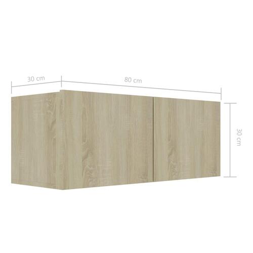 Tv-bord 80x30x30 cm konstrueret træ sonoma-eg
