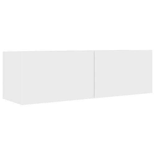 Tv-bord 100x30x30 cm konstrueret træ hvid