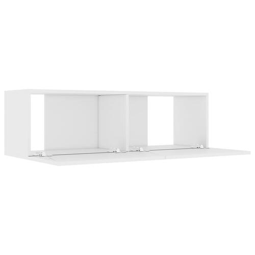 Tv-bord 100x30x30 cm konstrueret træ hvid