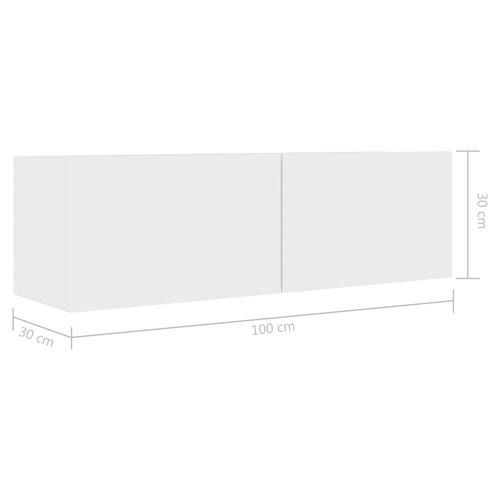 Tv-bord 100x30x30 cm konstrueret træ hvid