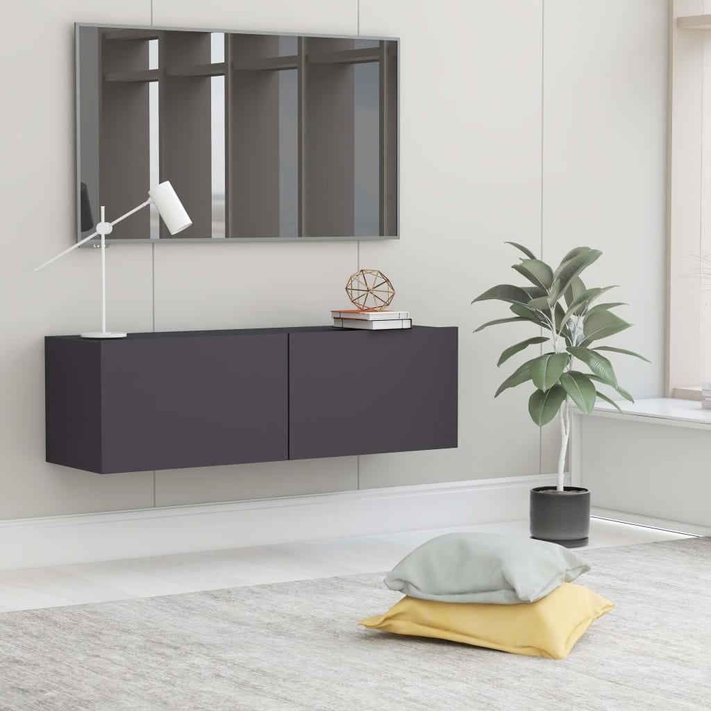 Tv-bord 100x30x30 cm konstrueret træ grå