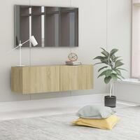 Tv-bord 100x30x30 cm konstrueret træ sonoma-eg