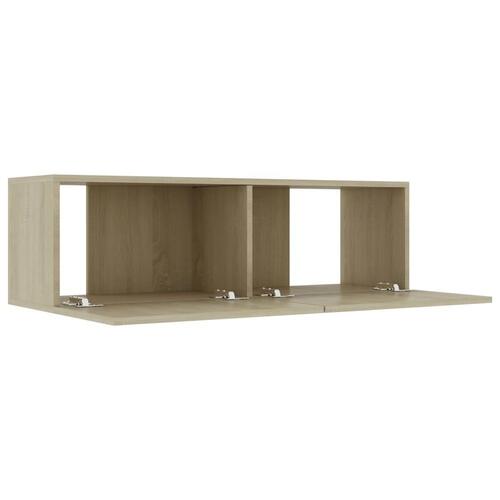 Tv-bord 100x30x30 cm konstrueret træ sonoma-eg