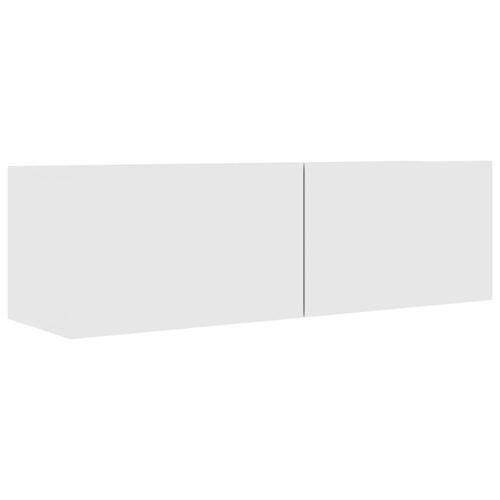 Tv-bord 100x30x30 cm konstrueret træ hvid højglans