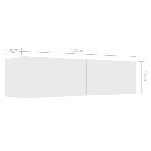 Tv-skab 120x30x30 cm konstrueret træ hvid