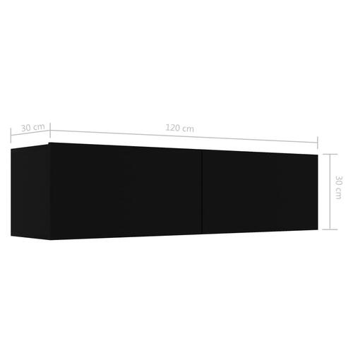 Tv-bord 120x30x30 cm konstrueret træ sort