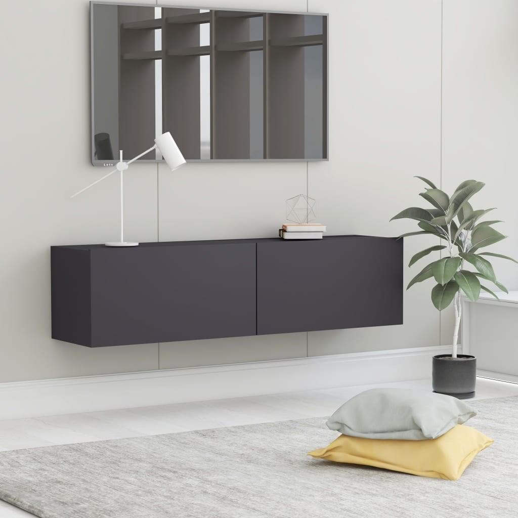 Tv-bord 120x30x30 cm konstrueret træ grå