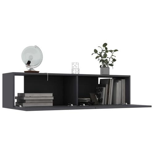Tv-bord 120x30x30 cm konstrueret træ grå