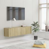 Tv-bord 120x30x30 cm konstrueret træ sonoma-eg
