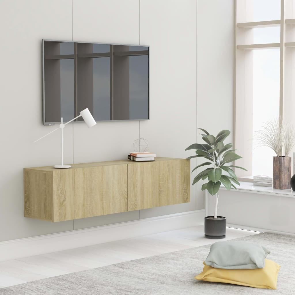 Tv-bord 120x30x30 cm konstrueret træ sonoma-eg