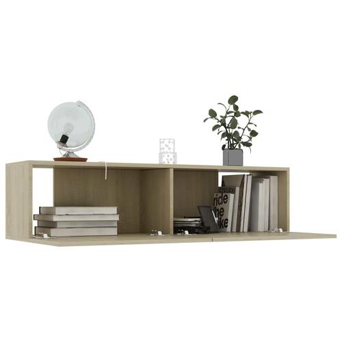 Tv-bord 120x30x30 cm konstrueret træ sonoma-eg