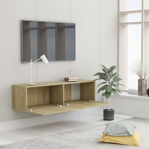 Tv-bord 120x30x30 cm konstrueret træ sonoma-eg