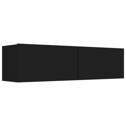 Tv-bord 120x30x30 cm konstrueret træ sort højglans