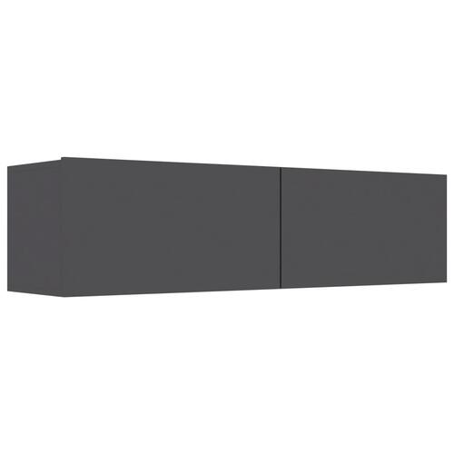 Tv-bord 120x30x30 cm konstrueret træ grå højglans