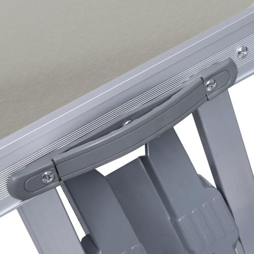 Foldbart campingbord med 4 siddepladser stål aluminium