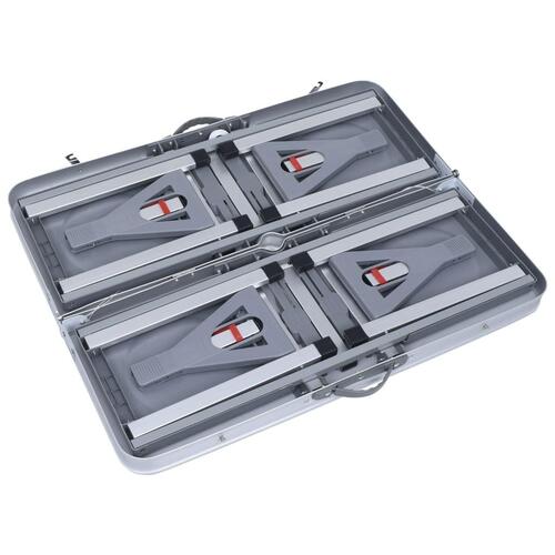 Foldbart campingbord med 4 siddepladser stål aluminium