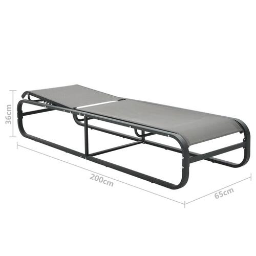 Liggestole 2 stk. med bord textilene og aluminium