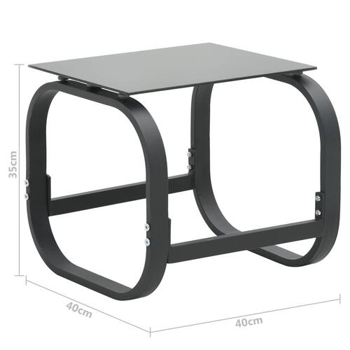 Liggestole 2 stk. med bord textilene og aluminium