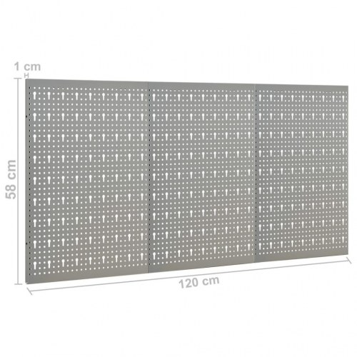 Vægmonterede værktøjspaneler 3 stk. 40x58 cm stål