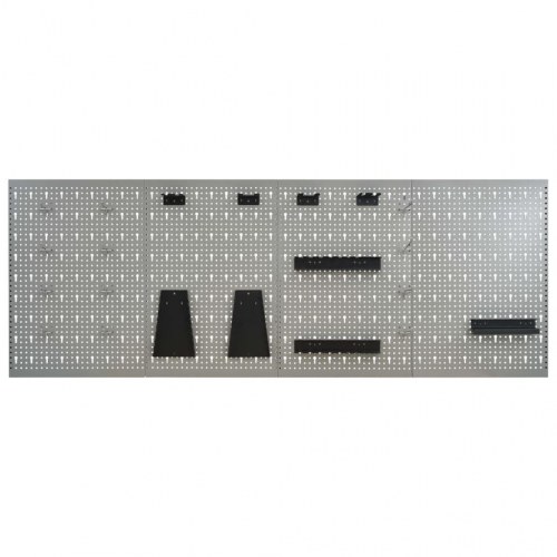 Vægmonterede værktøjspaneler 4 stk. 40×58 cm - stål, grå