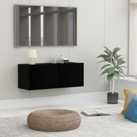 Tv-bord 80x30x30 cm konstrueret træ sort