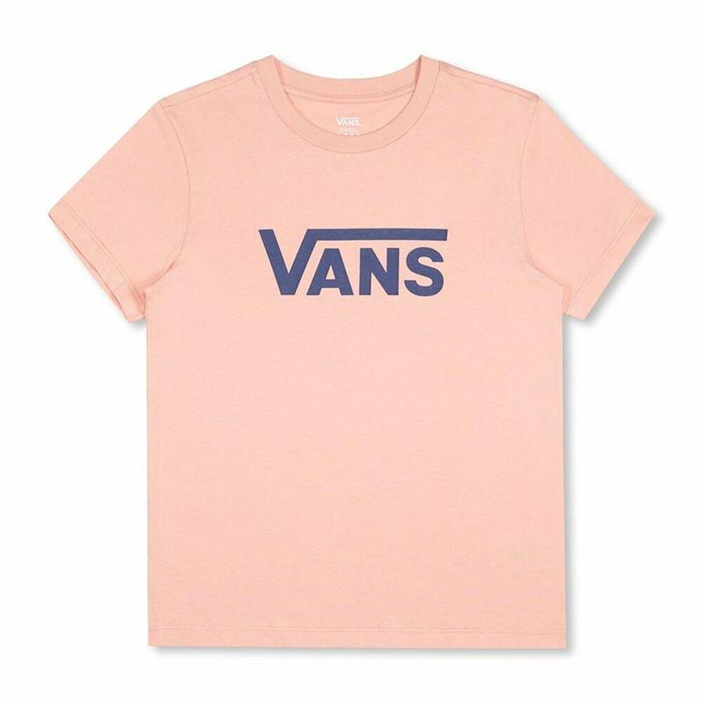 Kortærmet T-shirt til Kvinder Vans Drop V SS Crew-B W Peach Laksefarvet XL