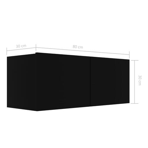 Tv-bord 80x30x30 cm konstrueret træ sort