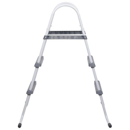 Poolstige 84 cm stål grå