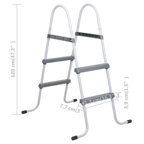 Poolstige 84 cm stål grå